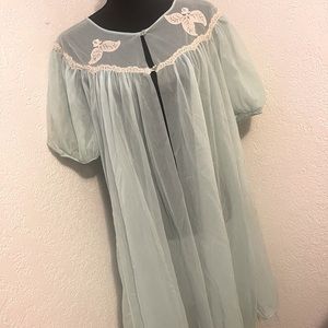 Baby Blue Pinup Peignoir Robe